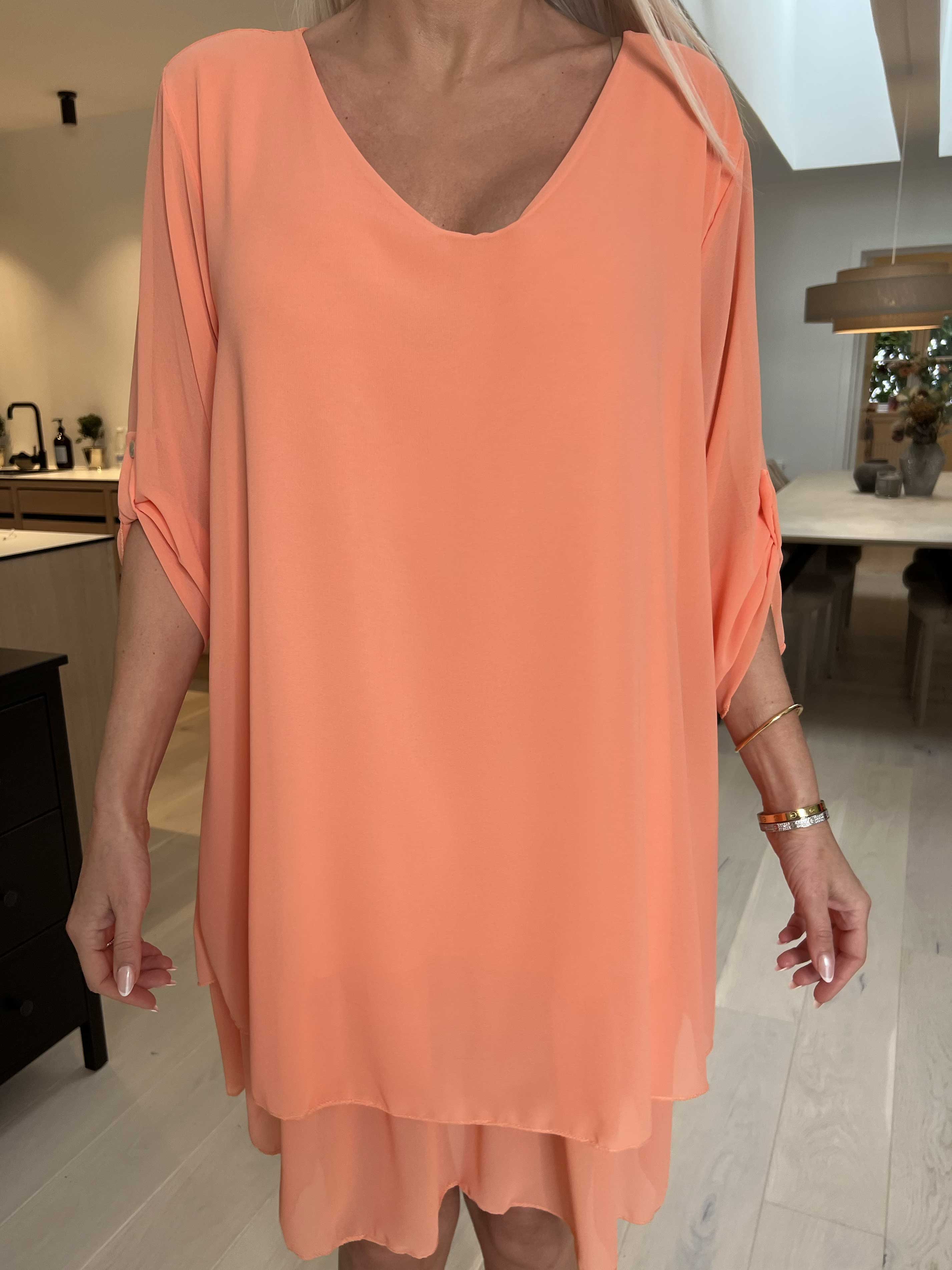 Jill - Chiffongtunika med underkjol i viskos